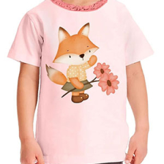 Cute Birthday Girl Cute Ballerina Fox T-Shirt for Kids